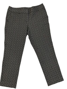 LOFT Black & White Geometric Ankle Pants, Petite, Size 8, 8P, Moroccan, Boho